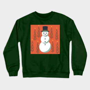 Holiday Snowman with trees Crewneck Sweatshirt